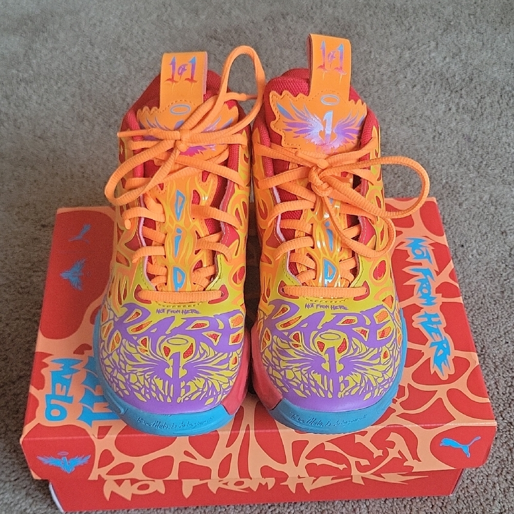 Puma Kids' Multicolor Graphic Sneakers - Orange, Red, Purple, Blue